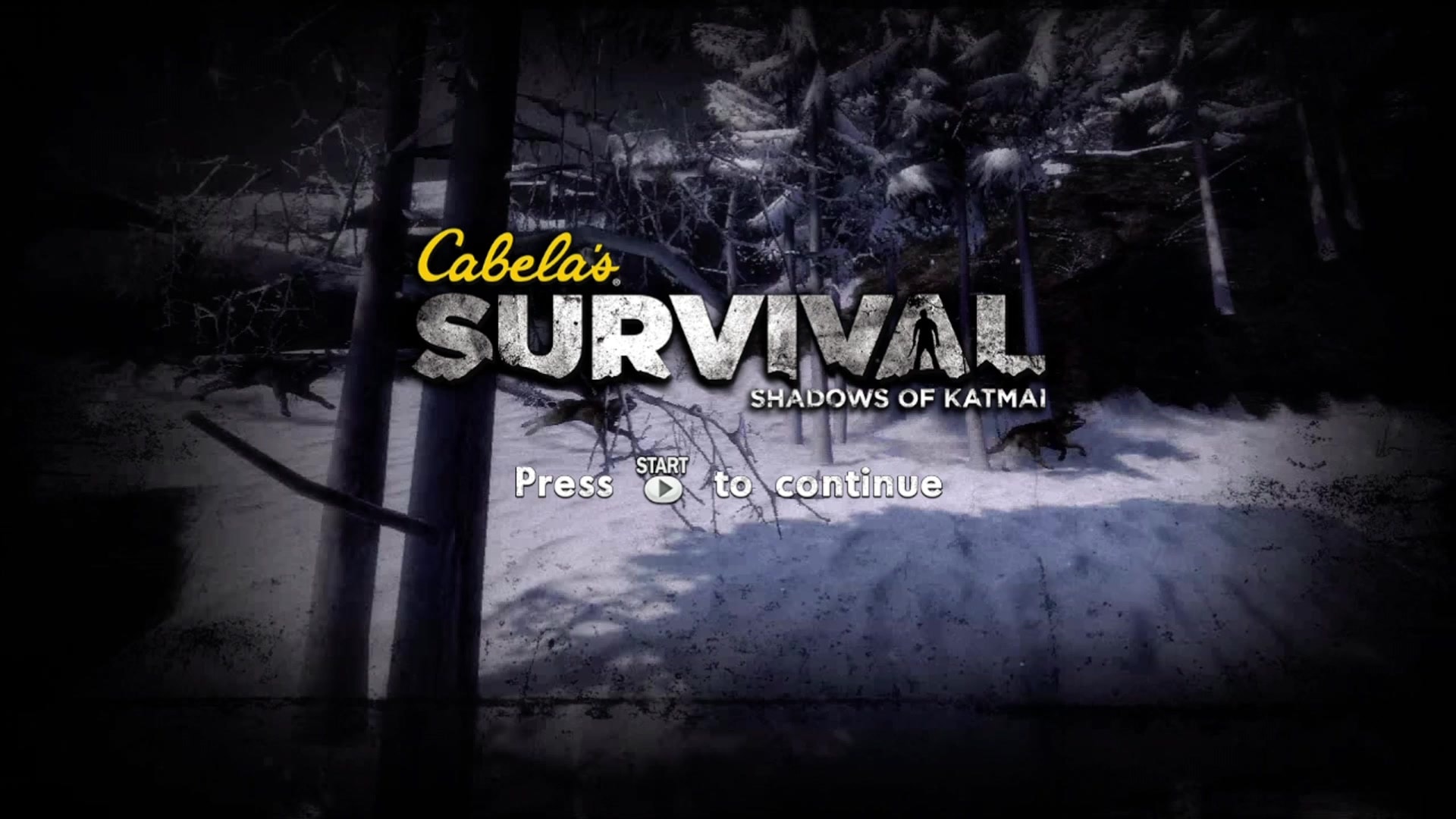 Cabela's Survival: Shadows of Katmai title screen for Xbox 360